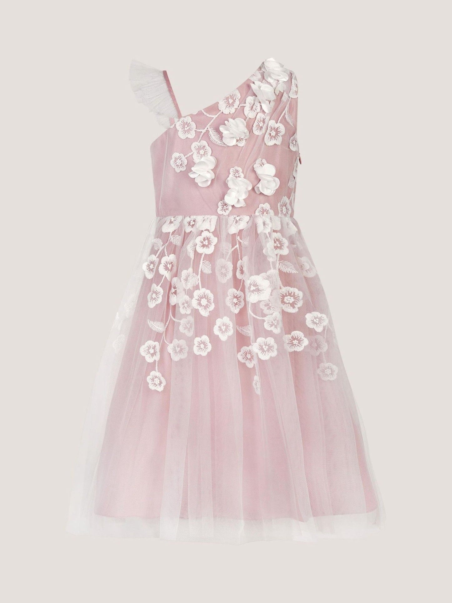 Monsoon Pink Liza Embroidered Asymmetrical Party Dress image 2