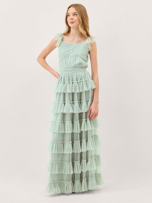 Dsiney Kidz - Monsoon Green Faith Tulle Ruffle Prom Dress image 1