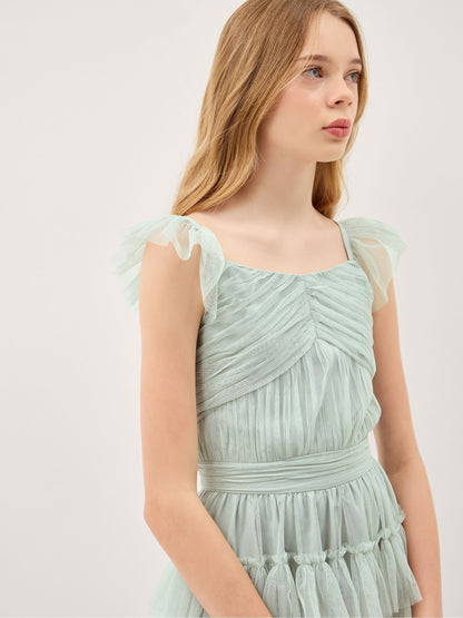 Monsoon Green Faith Tulle Ruffle Prom Dress image 2