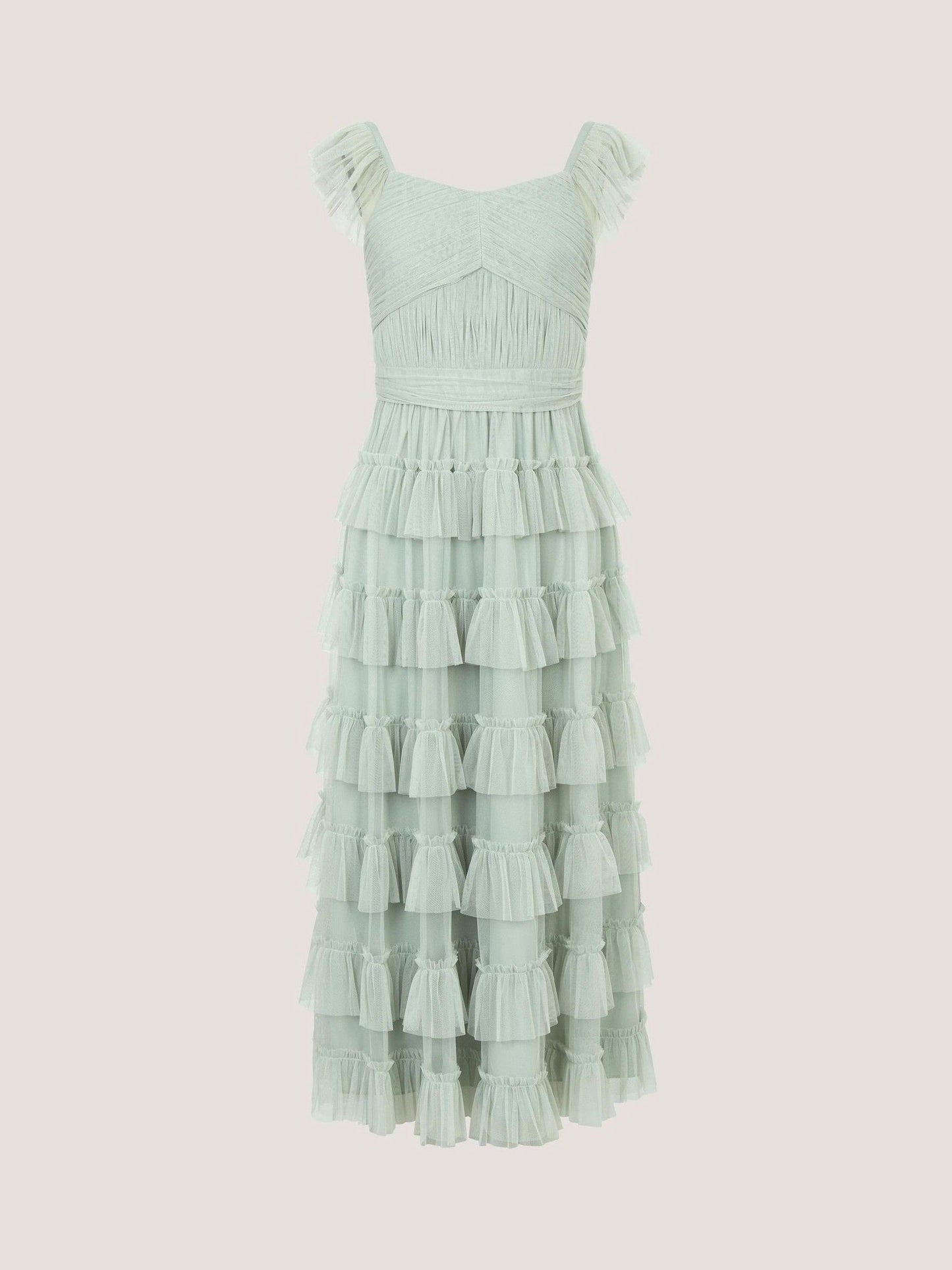 Monsoon Green Faith Tulle Ruffle Prom Dress image 3