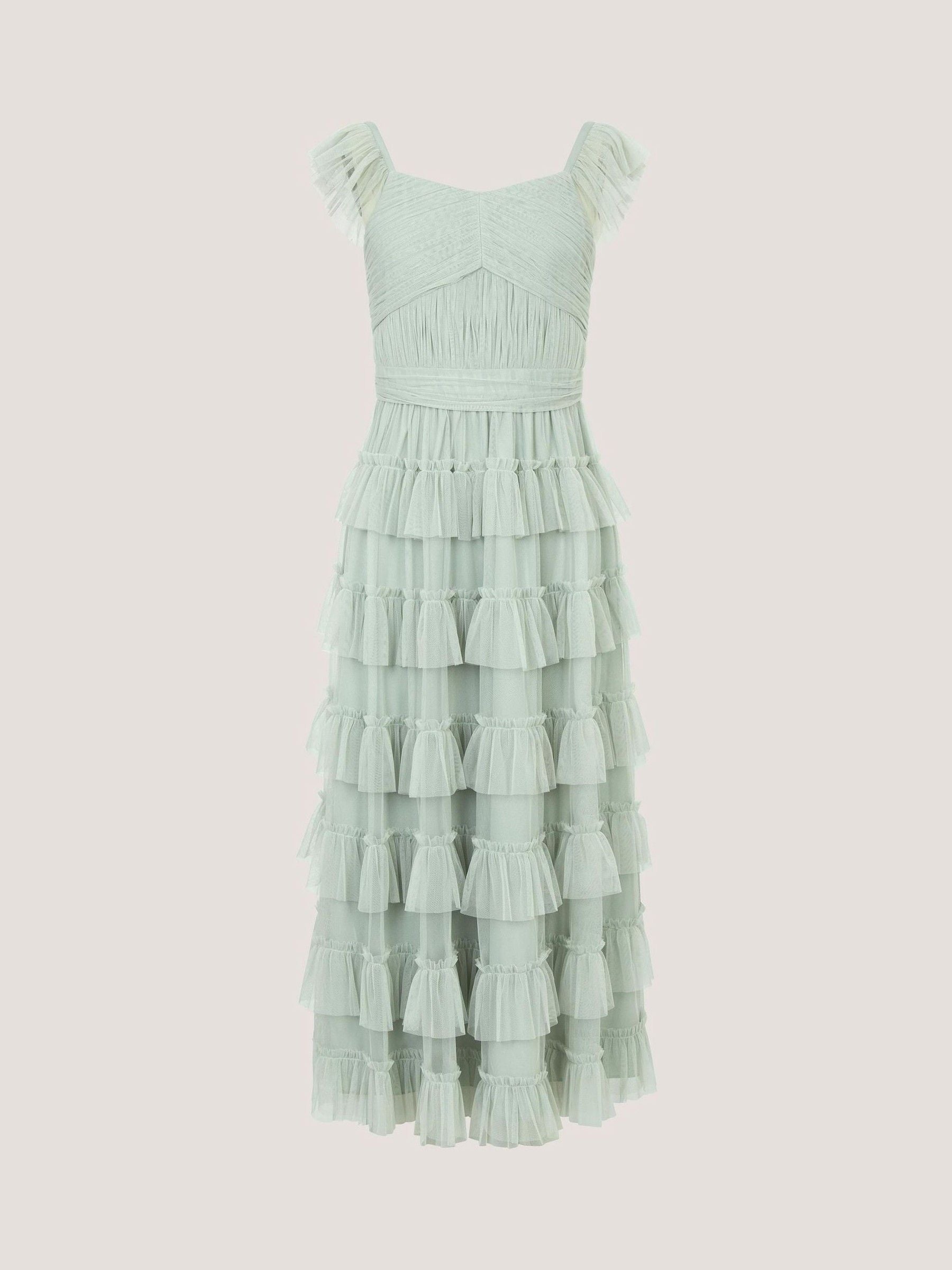 Monsoon Green Faith Tulle Ruffle Prom Dress image 3