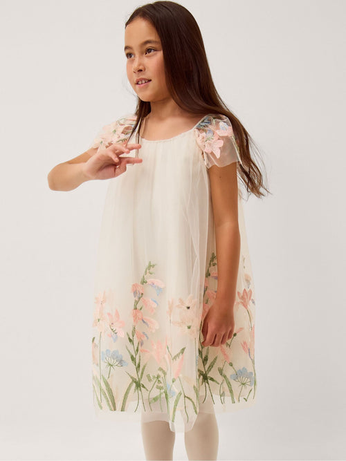 Dsiney Kidz - Monsoon White Bryony Floral Embroidered Party Dress image 1
