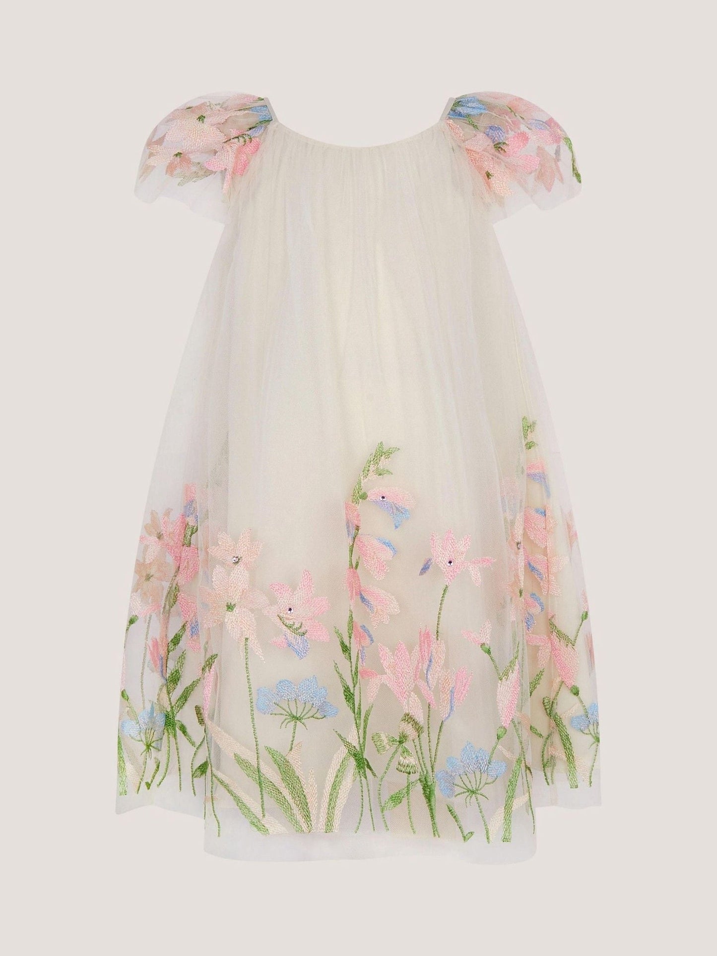 Monsoon White Bryony Floral Embroidered Party Dress image 2