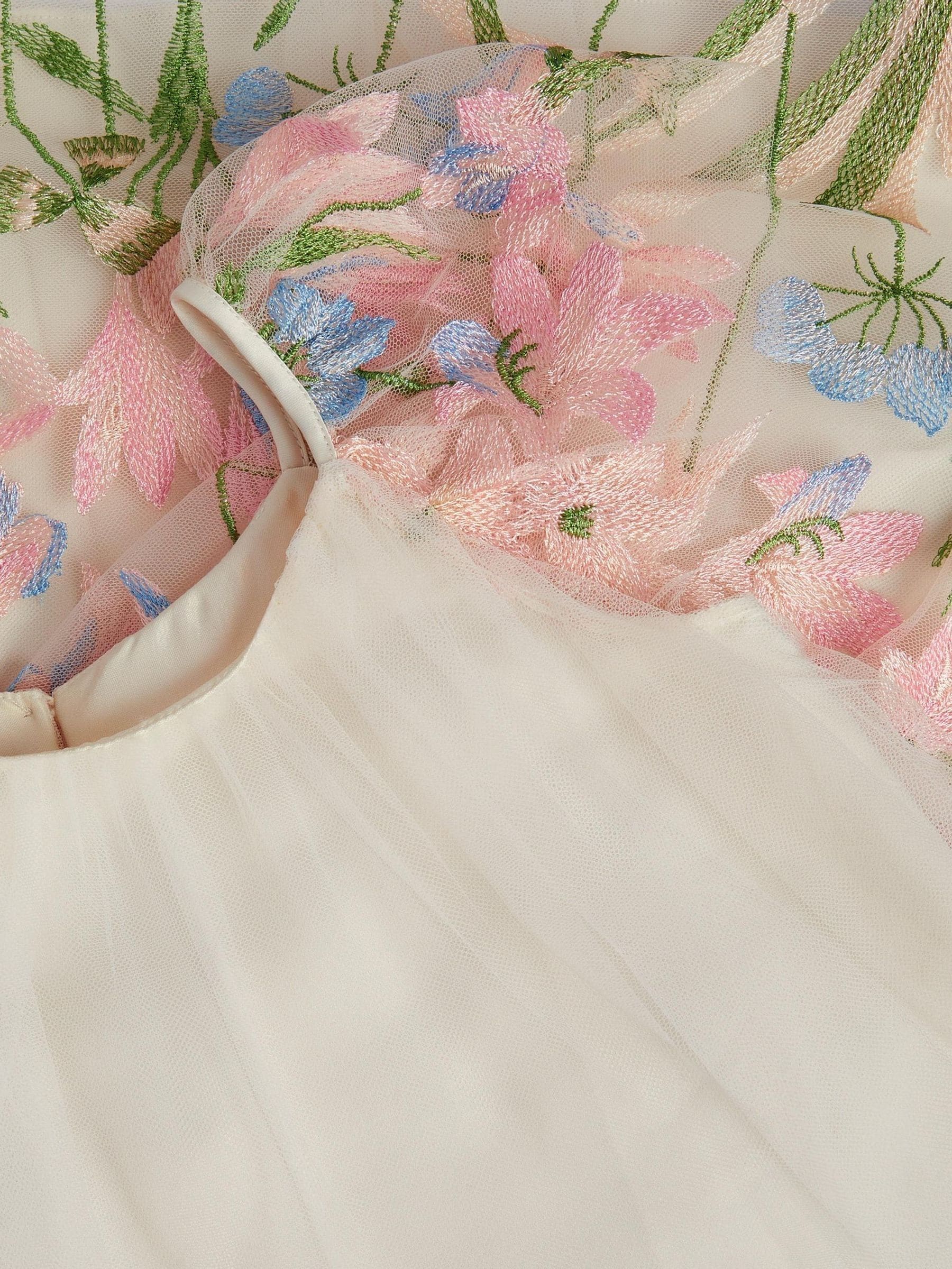 Monsoon White Bryony Floral Embroidered Party Dress image 3