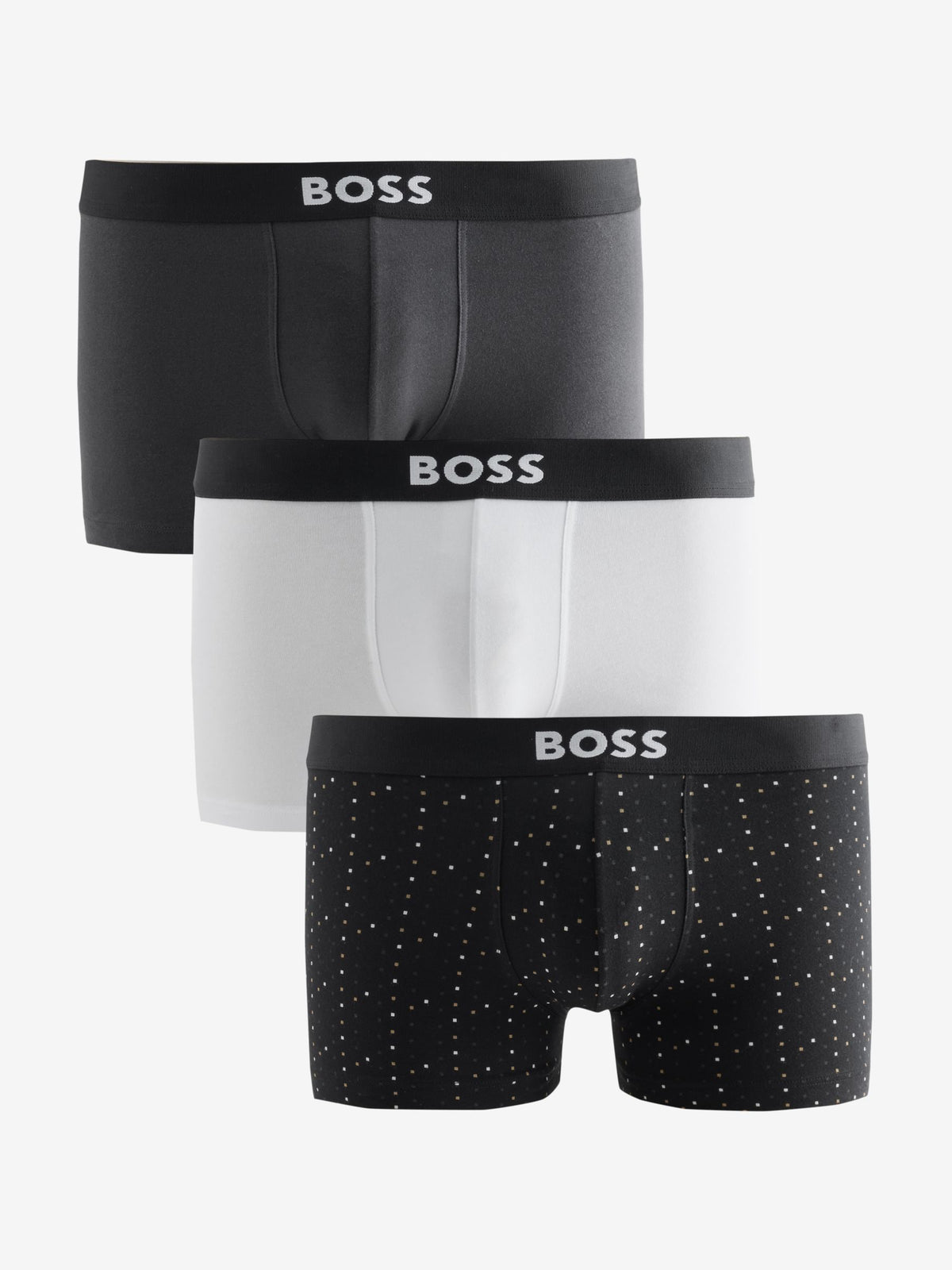 Dsiney Kidz - BOSS Black/White/Grey One Logo Hipster  Boxers 3 Pack image 1