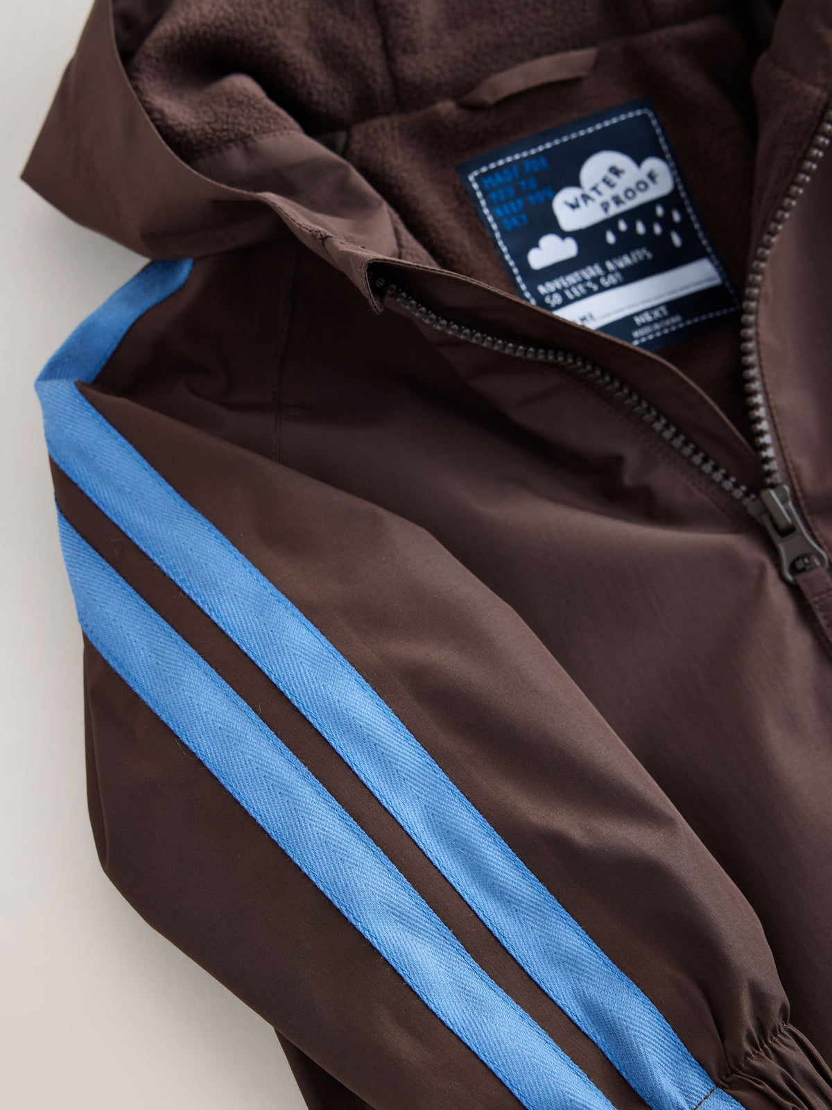 Brown Side Stripe Waterproof Fleece Lined Puddlesuit (3mths-7yrs) - image 4