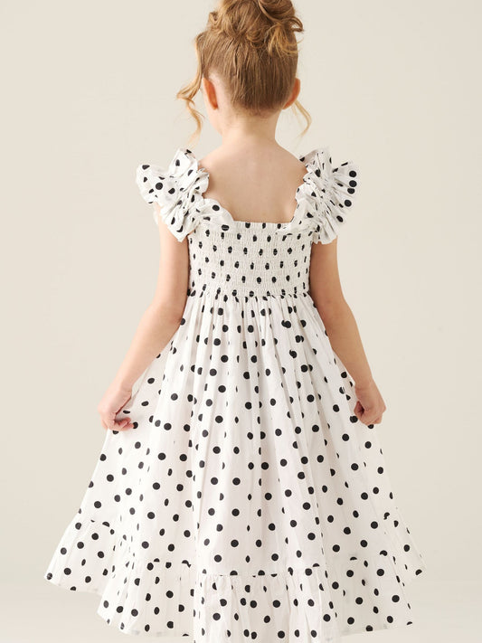 Dsiney Kidz - Angel & Rocket White Amber Polka Dot Dress image 2