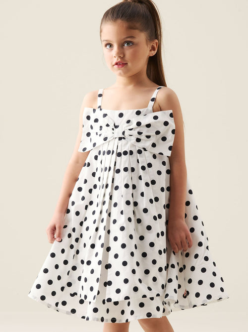 Dsiney Kidz - Angel & Rocket White Amber Polka Dot Bow Dress image 1
