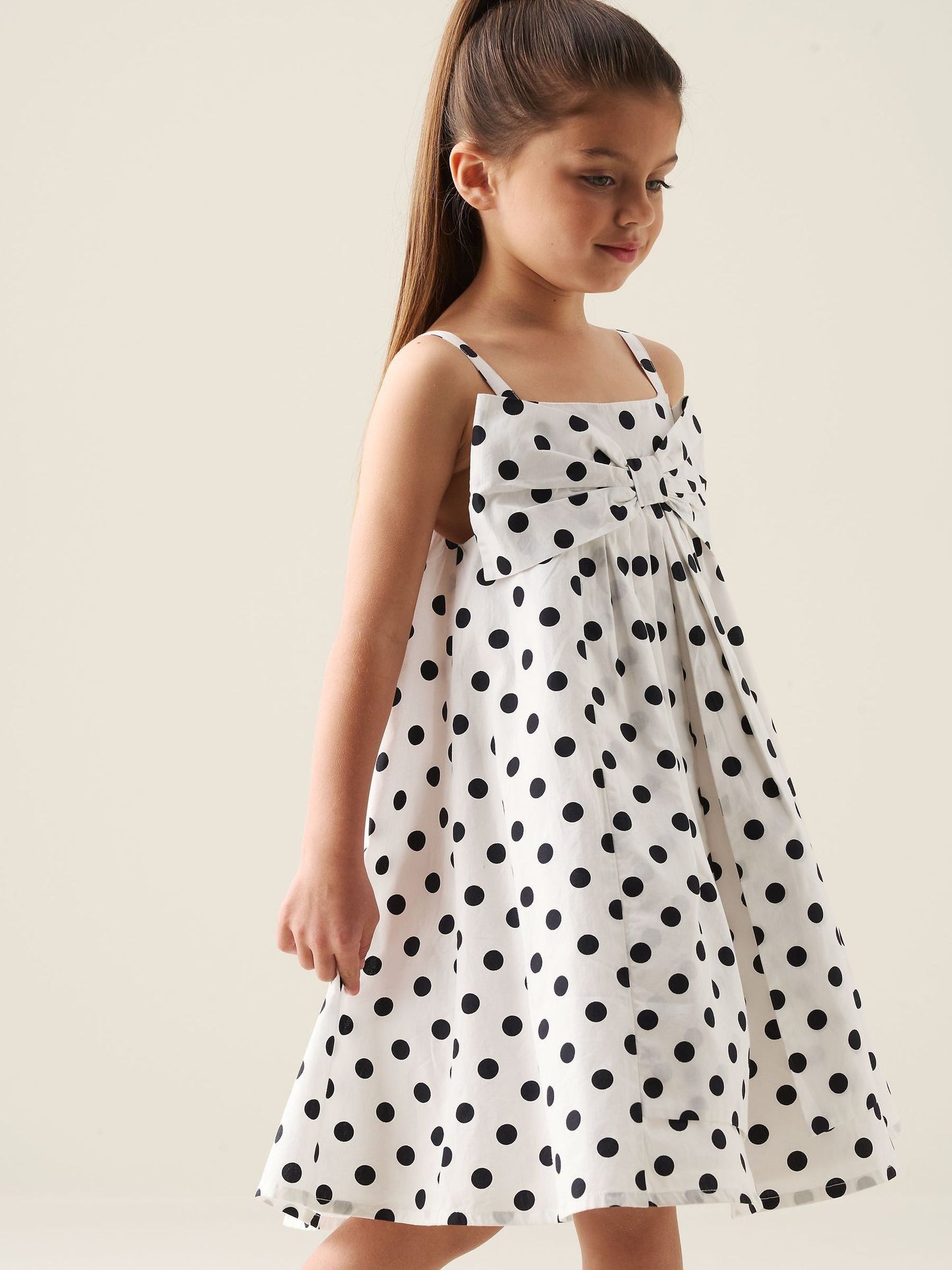 Angel & Rocket White Amber Polka Dot Bow Dress image 4