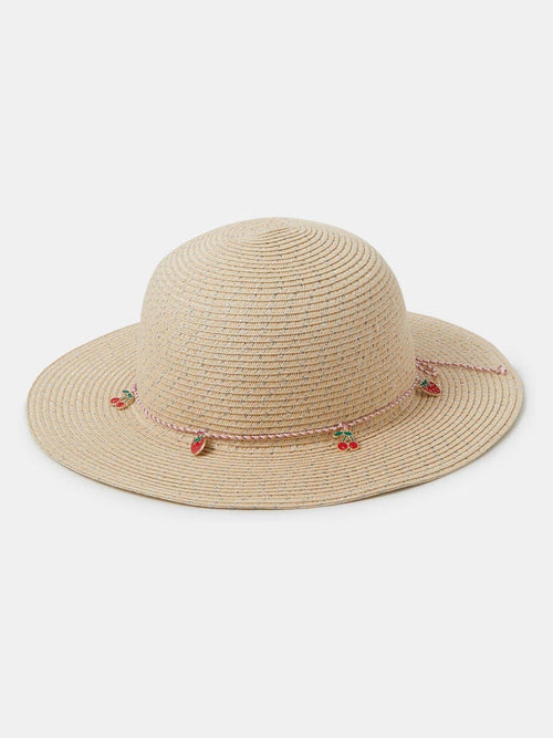 Angels By Accessorize Natural Cherry Charm Floppy Hat image 1