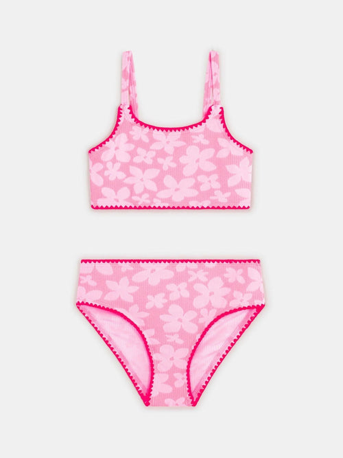 Dsiney Kidz - Angels By Accessorize Pink Girls Floral Textured Bikini Set image 1