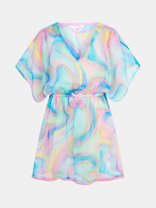 Dsiney Kidz - Angels By Accessorize Blue Girls Shimmer Ombré Kaftan image 1