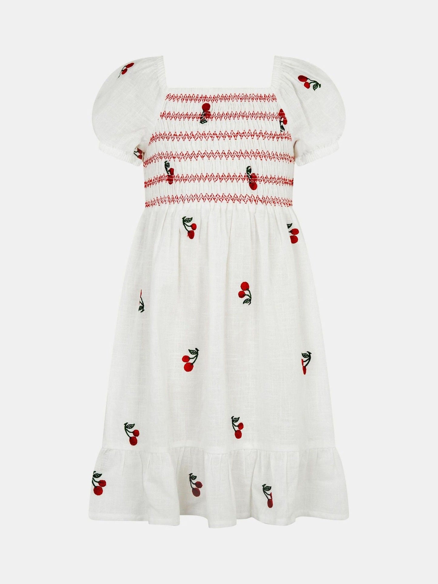 Angels By Accessorize White Cherry Embroidered Cotton Dress image 1
