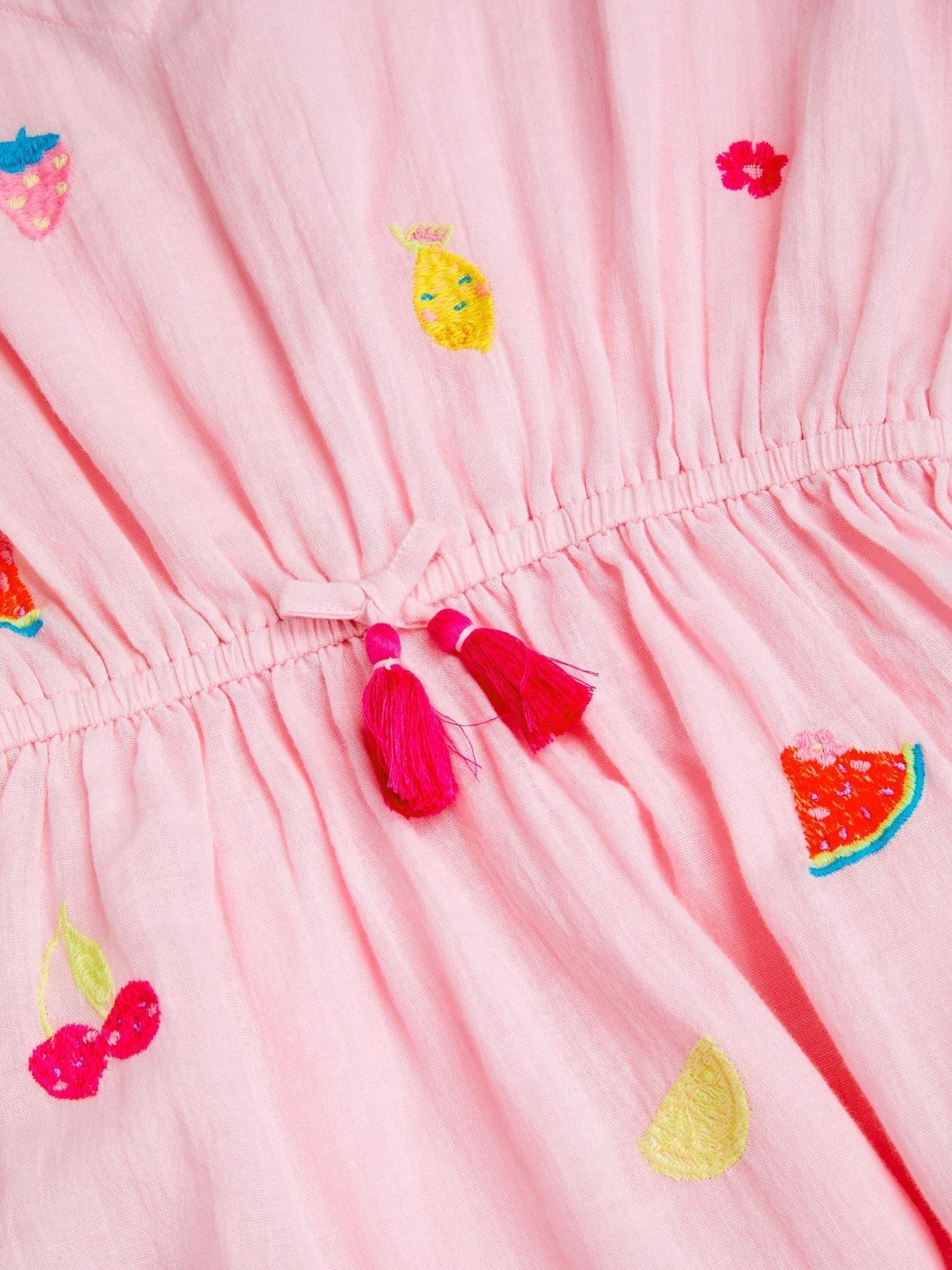 Angels By Accessorize Pink Fruit Embroidered Cotton Kaftan image 2