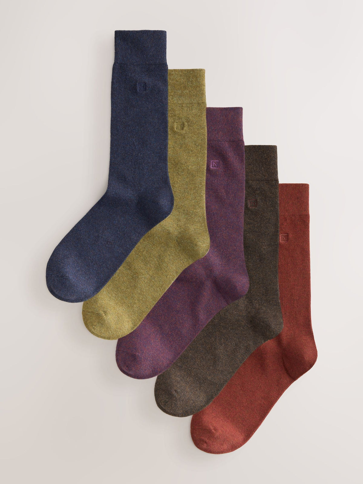 Rich Red/Green Marl Embroidered Lasting Fresh Socks - image 1