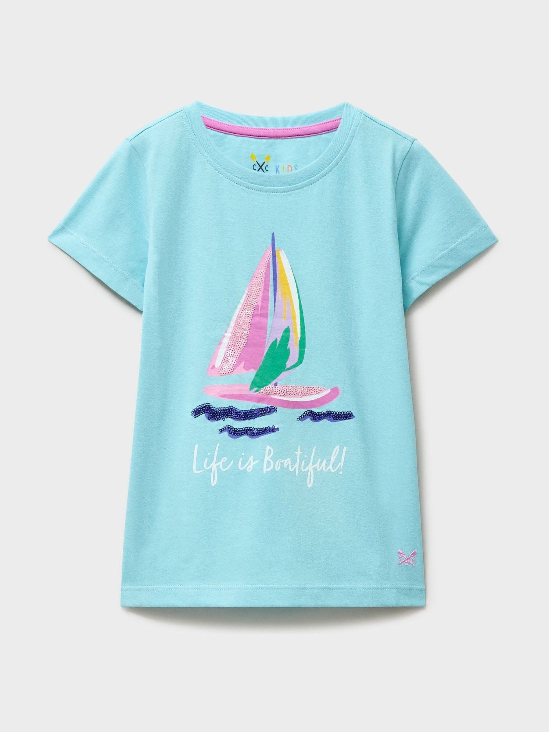 Dsiney Kidz - Crew Clothing Blue Cotton Graphic T-Shirt image 1