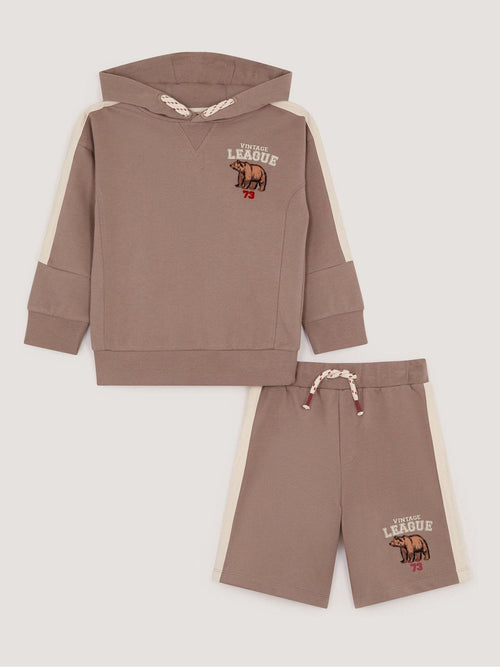Monsoon Brown League Hoodie & Shorts Set image 1