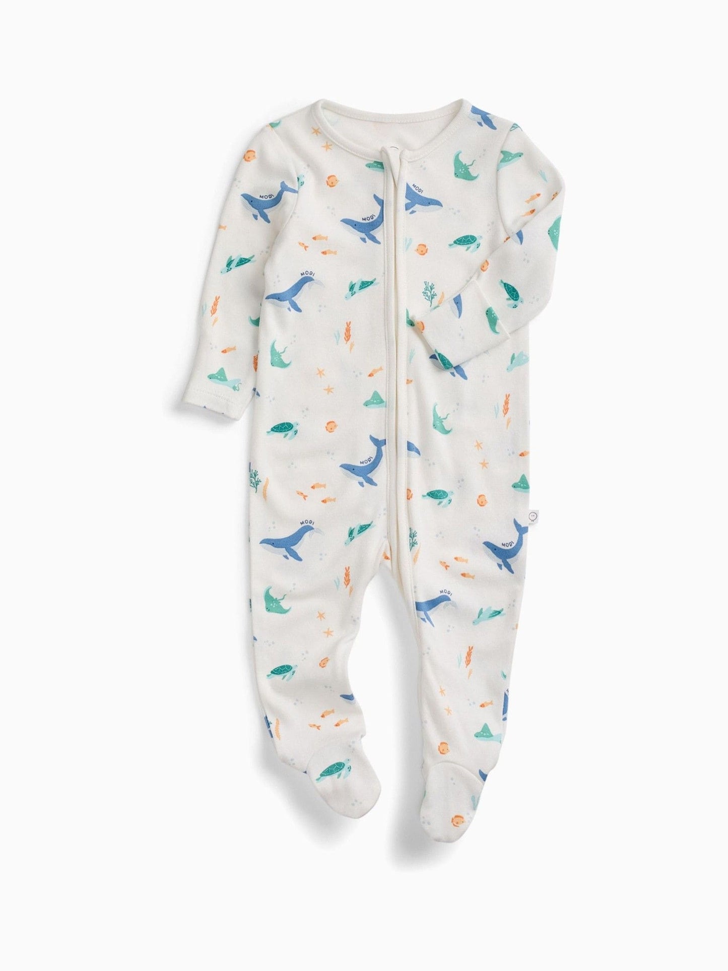 MORI Cream Ocean Dreams Supersoft Two Way Zip Up Sleepsuit image 2
