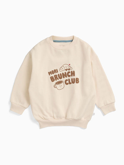 Dsiney Kidz - MORI Brown Brunch Club Oversized Placement Print Sweatshirt image 2