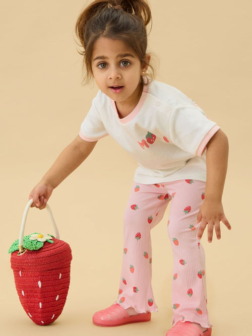 MORI Pink Sweet Strawberry Oversized Cotton T-Shirt image 1