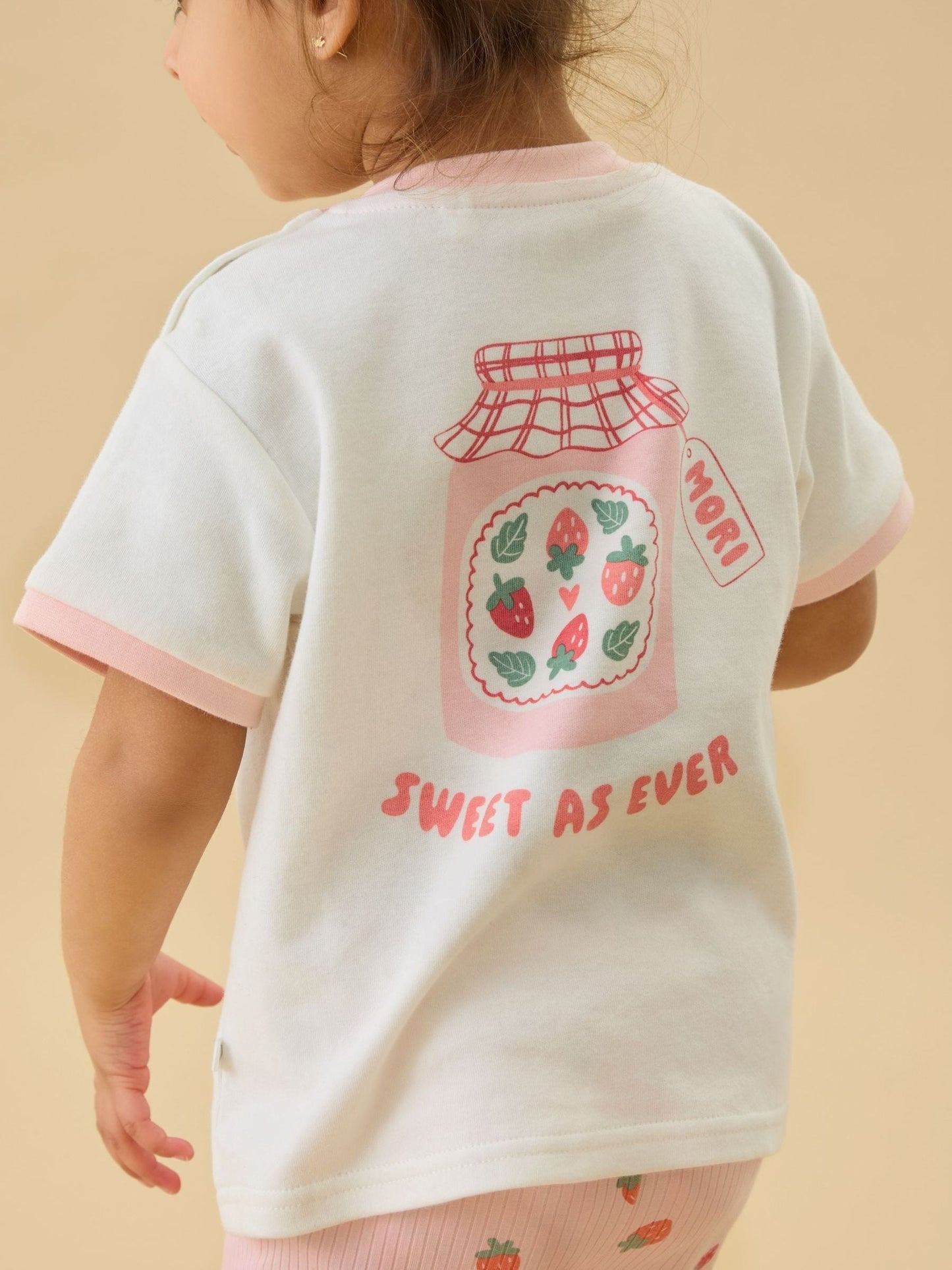 MORI Pink Sweet Strawberry Oversized Cotton T-Shirt image 2