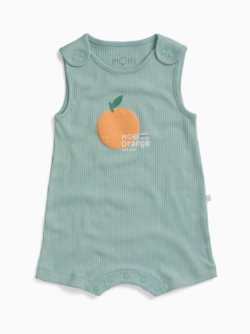 MORI Blue Fresh Supersoft Summer Ribbed Dungarees image 1