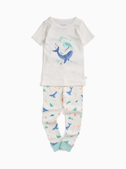 MORI Cream Ocean Dream Supersoft Short Sleeve Pyjamas - image 1