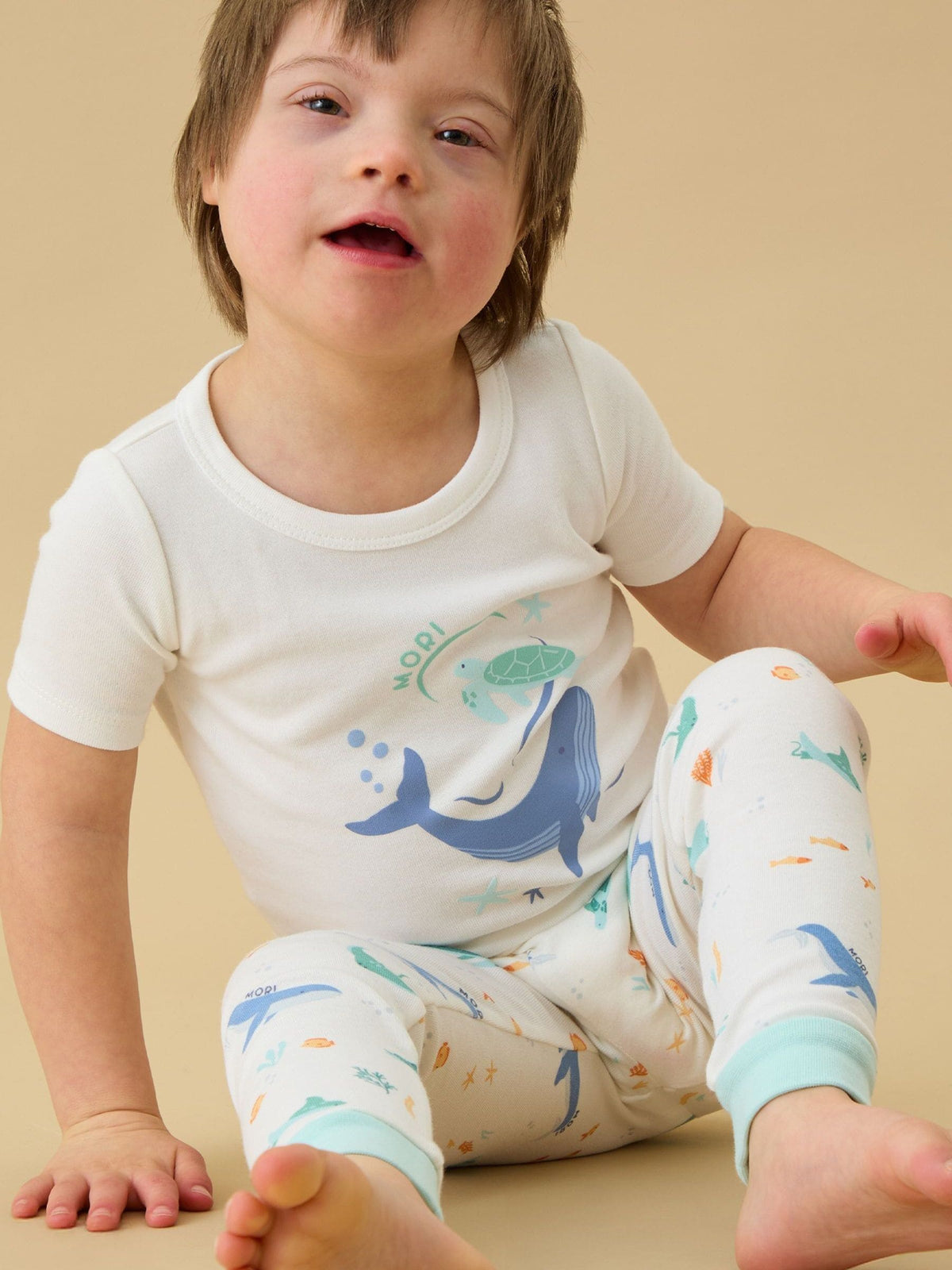 MORI Cream Ocean Dream Supersoft Short Sleeve Pyjamas - image 3