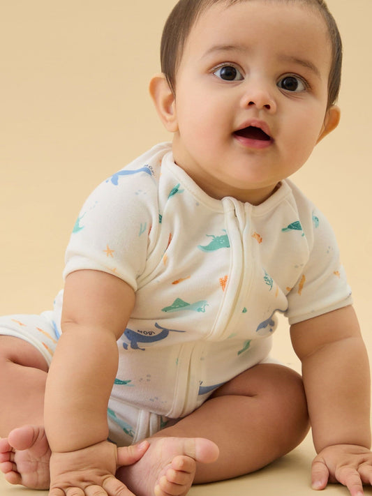 MORI Cream Ocean Dreams Supersoft Summer Zip Up Romper image 1