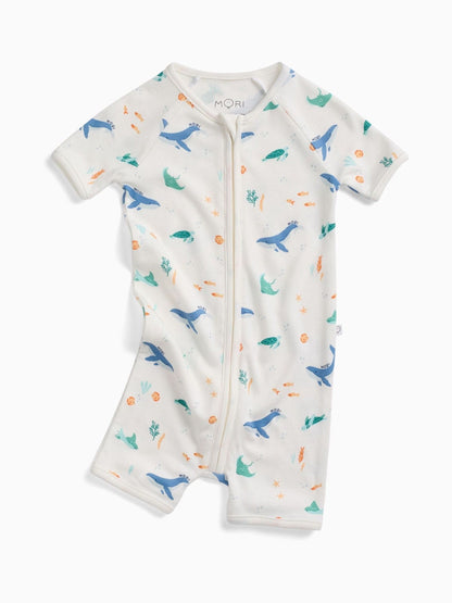 MORI Cream Ocean Dreams Supersoft Summer Zip Up Romper image 3