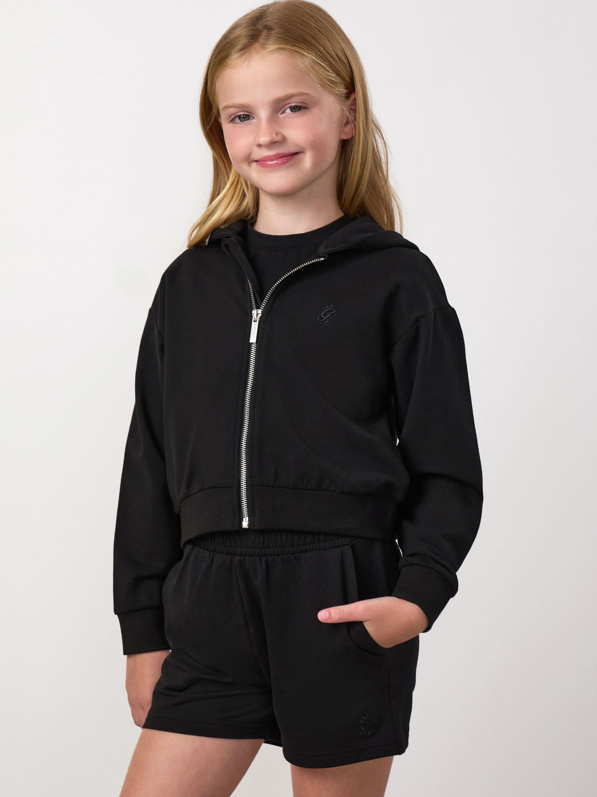 Dsiney Kidz - Gym King Black Junior Victory Boxy Full Zip Hoodie image 3
