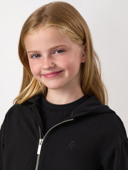 Dsiney Kidz - Gym King Black Junior Victory Boxy Full Zip Hoodie image 4