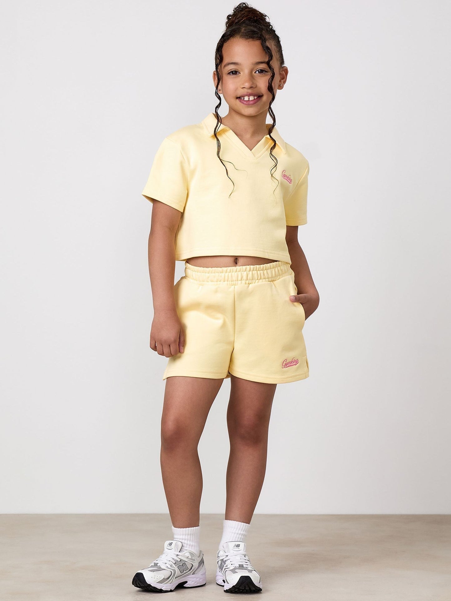 Dsiney Kidz - Gym King Yellow Junior Haze Loopback Collar Top image 1