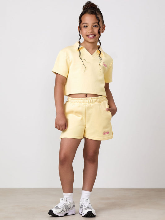 Dsiney Kidz - Gym King Yellow Junior Haze Loopback Collar Top image 1