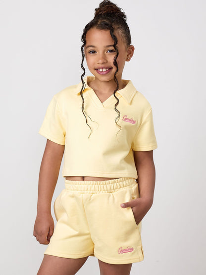 Dsiney Kidz - Gym King Yellow Junior Haze Loopback Collar Top image 3