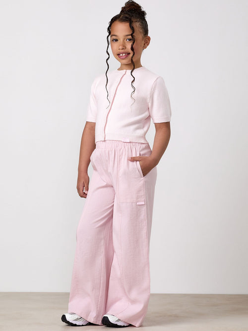 Gym King Pink Junior Signature Woven Trousers image 1