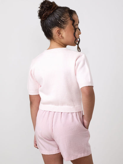 Dsiney Kidz - Gym King Pink Junior Short Sleeve Knit Cardigan image 2