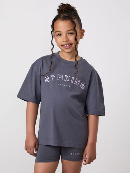 Dsiney Kidz - Gym King Grey Junior Shadow Boyfriend T-Shirt image 3