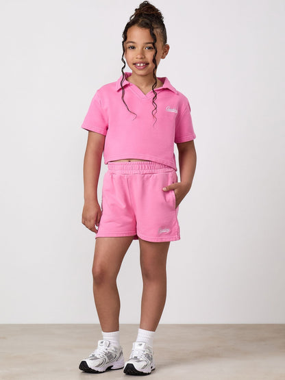 Dsiney Kidz - Gym King Pink Junior Haze Loopback Collar Top image 1