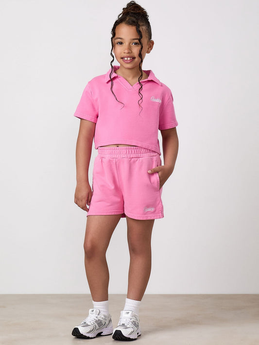 Dsiney Kidz - Gym King Pink Junior Haze Loopback Collar Top image 1