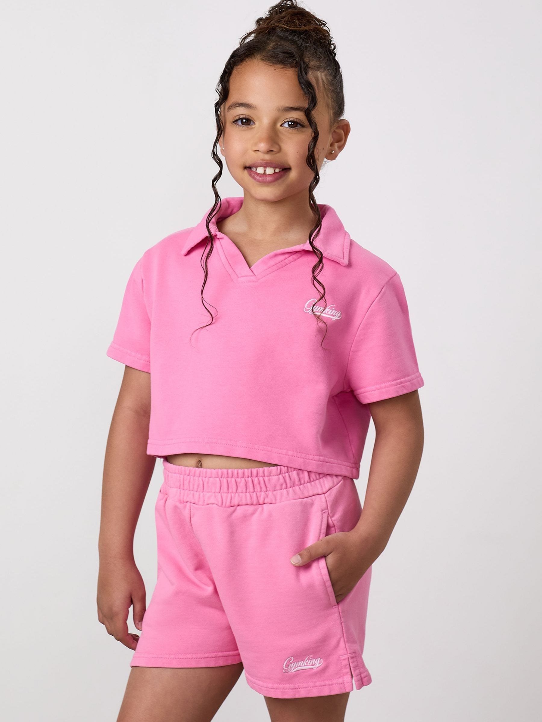 Dsiney Kidz - Gym King Pink Junior Haze Loopback Collar Top image 3