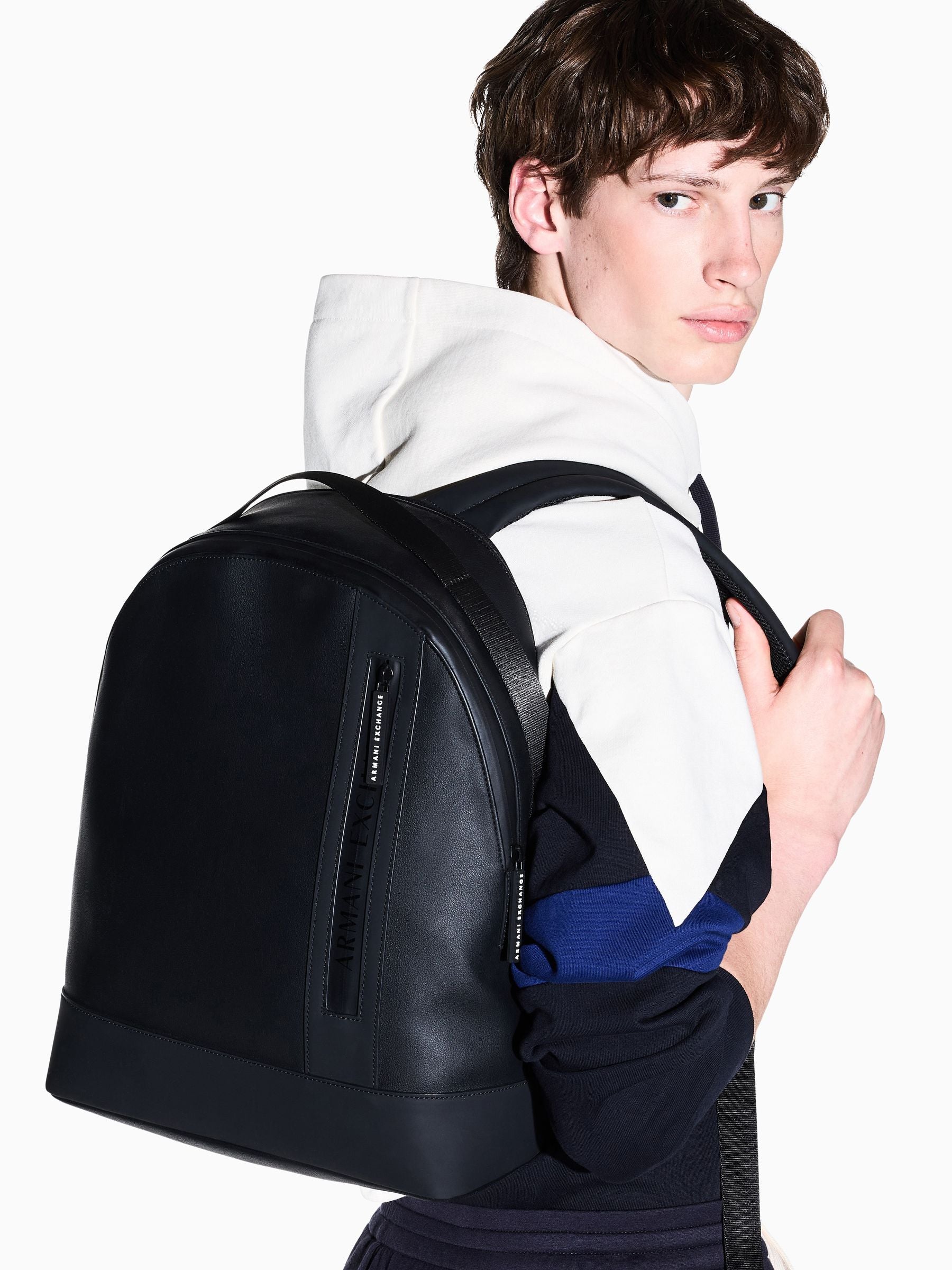 Armani Exchange Black Logo Backpack image 1