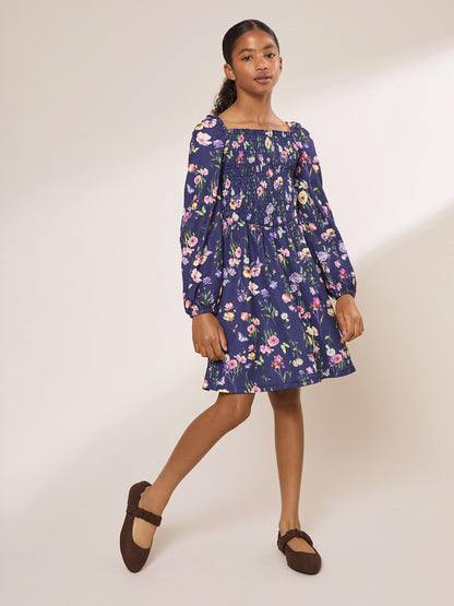 Dsiney Kidz - Lipsy Navy Blue Printed Crinkle Jersey Dress (5-16yrs) image 2