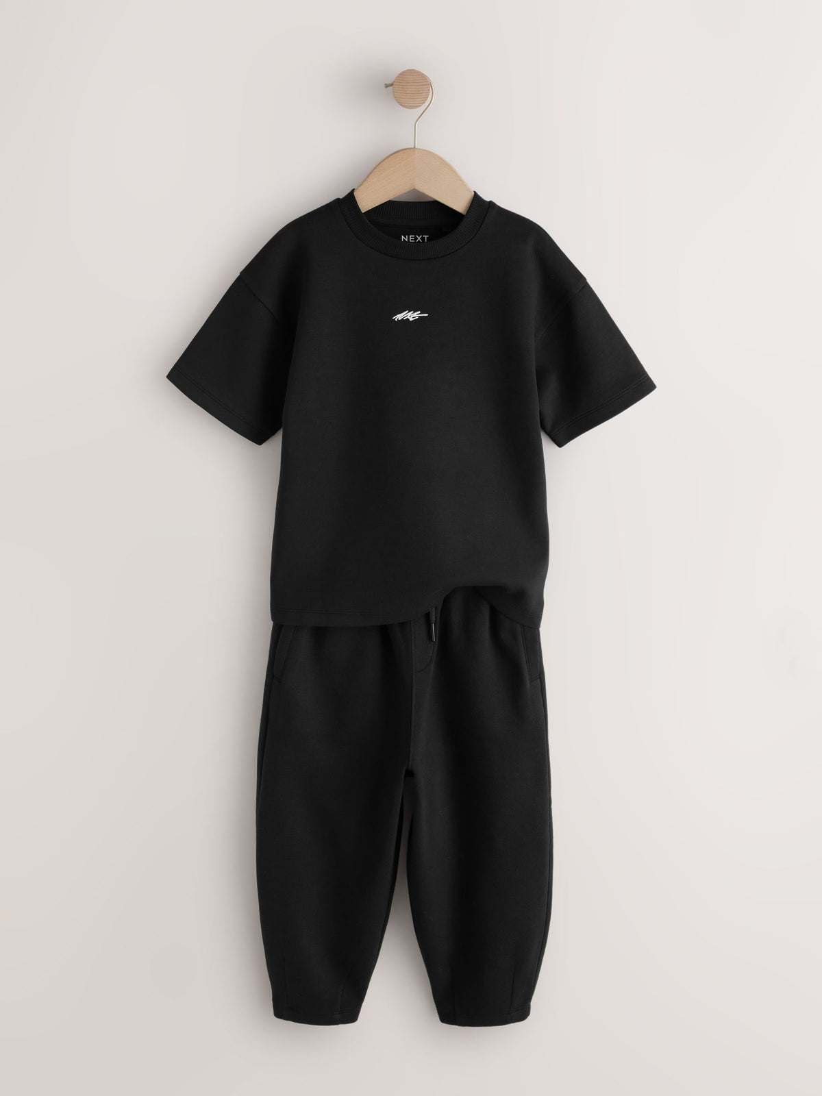 Black Relaxed Fit Heavyweight T-Shirt and Joggers Set (3-16yrs) - image 2