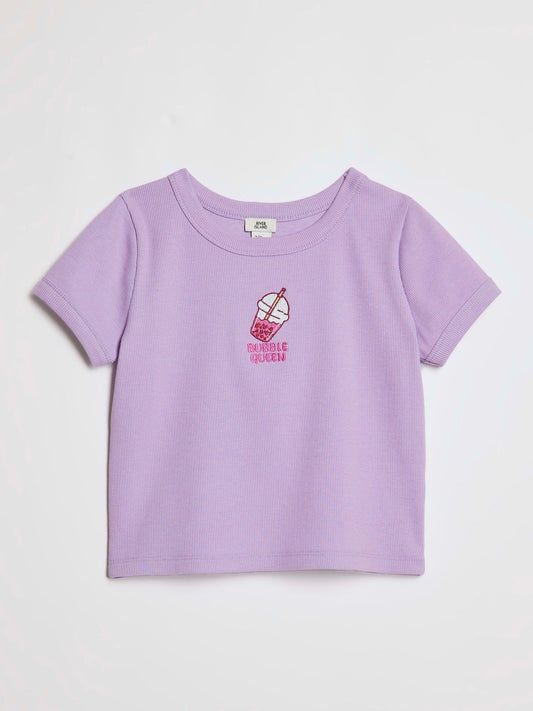 Dsiney Kidz - River Island Purple Bubble Queen Icon Baby T-Shirt image 1