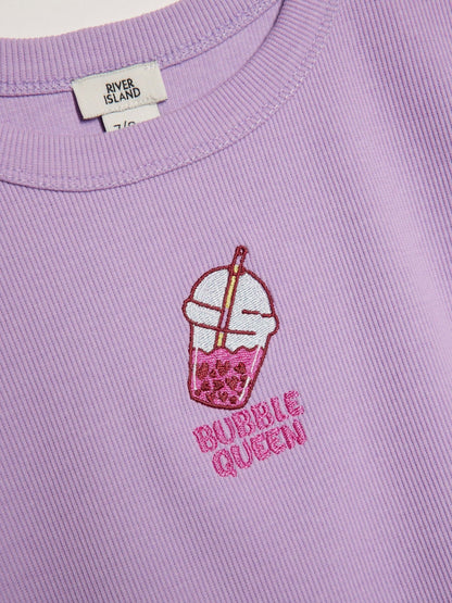 Dsiney Kidz - River Island Purple Bubble Queen Icon Baby T-Shirt image 4