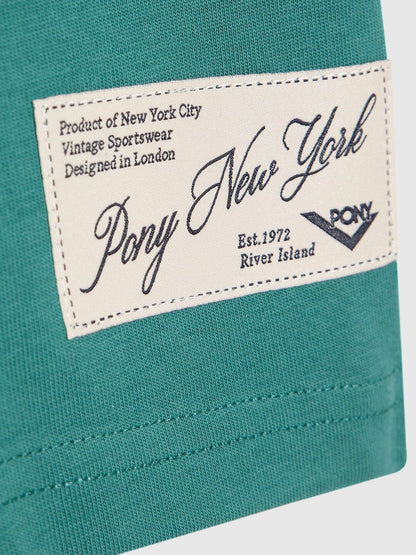 Dsiney Kidz - River Island Green Oversized Pony Scripty T-Shirt image 3