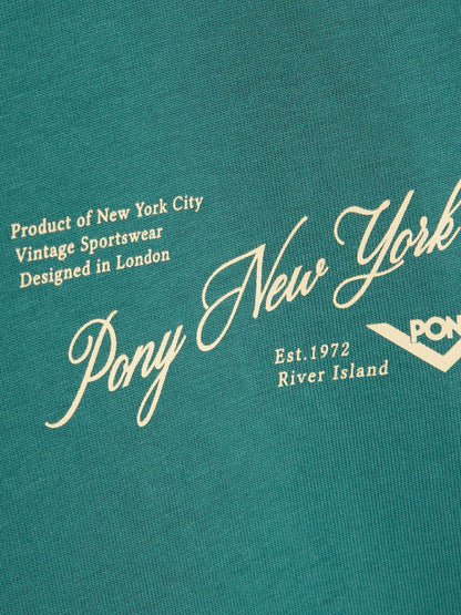 Dsiney Kidz - River Island Green Oversized Pony Scripty T-Shirt image 4