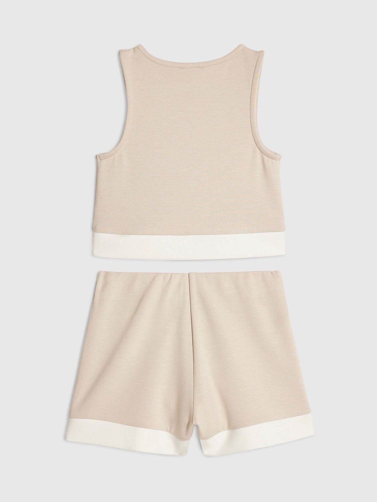 Dsiney Kidz - River Island Cream Premium Clean Contrast Tank Top & Shorts Set image 2