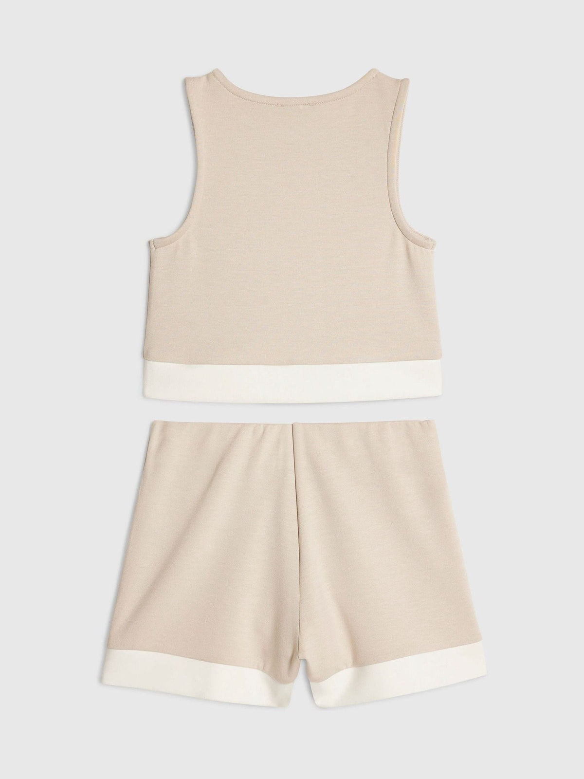 Dsiney Kidz - River Island Cream Premium Clean Contrast Tank Top & Shorts Set image 2